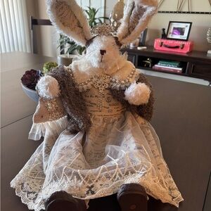 Large Vintage-Style Bunny Decor